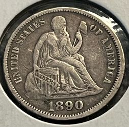 1890 seated Liberty dime