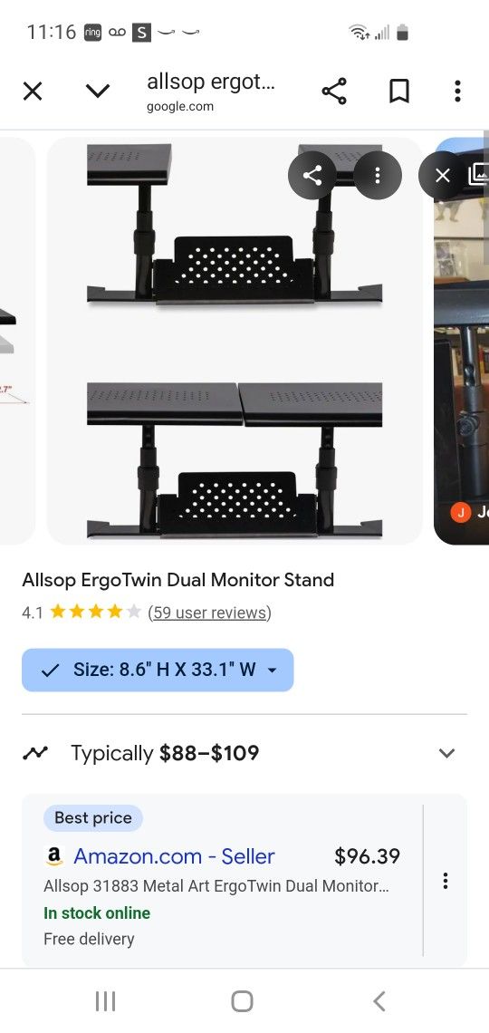 Dual Ergotwin Dual Monitor/Laptop Stand