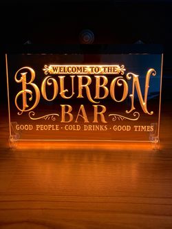 BOURBON BAR LED NEON LIGHT SIGN 8x12