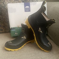 New Joules Wellibob Ankle Rain Boots Sz 7
