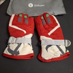 "NEW " Warm Gloves Windproof For Kids By Simari - Unisex Red Size Small 