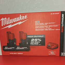 Milwaukee M12 XC5.0 High Output Battery Starter Kit