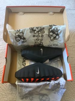 New Nike Mind 001 Slide Black Chrome Hyper Crimson Size 8M HQ4307-001