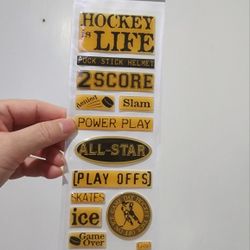 Creative Imaginations Hockey Epoxy Stickers BNIP 