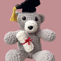 Handmade - Custom Crocheted - Graduation Bear for High School and College Students of 2024