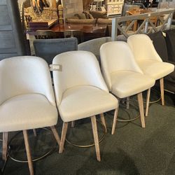 Counter Stool: Ivory Fabric Swivel Counter Stool SKU B1FLNJ