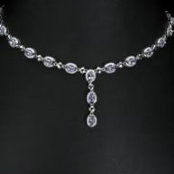 925  Sterling Silver Tanzanite Necklace  17’