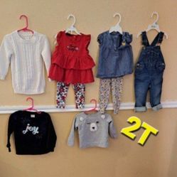 Girl's Clothes Bundle (8 Items) Size 2T 