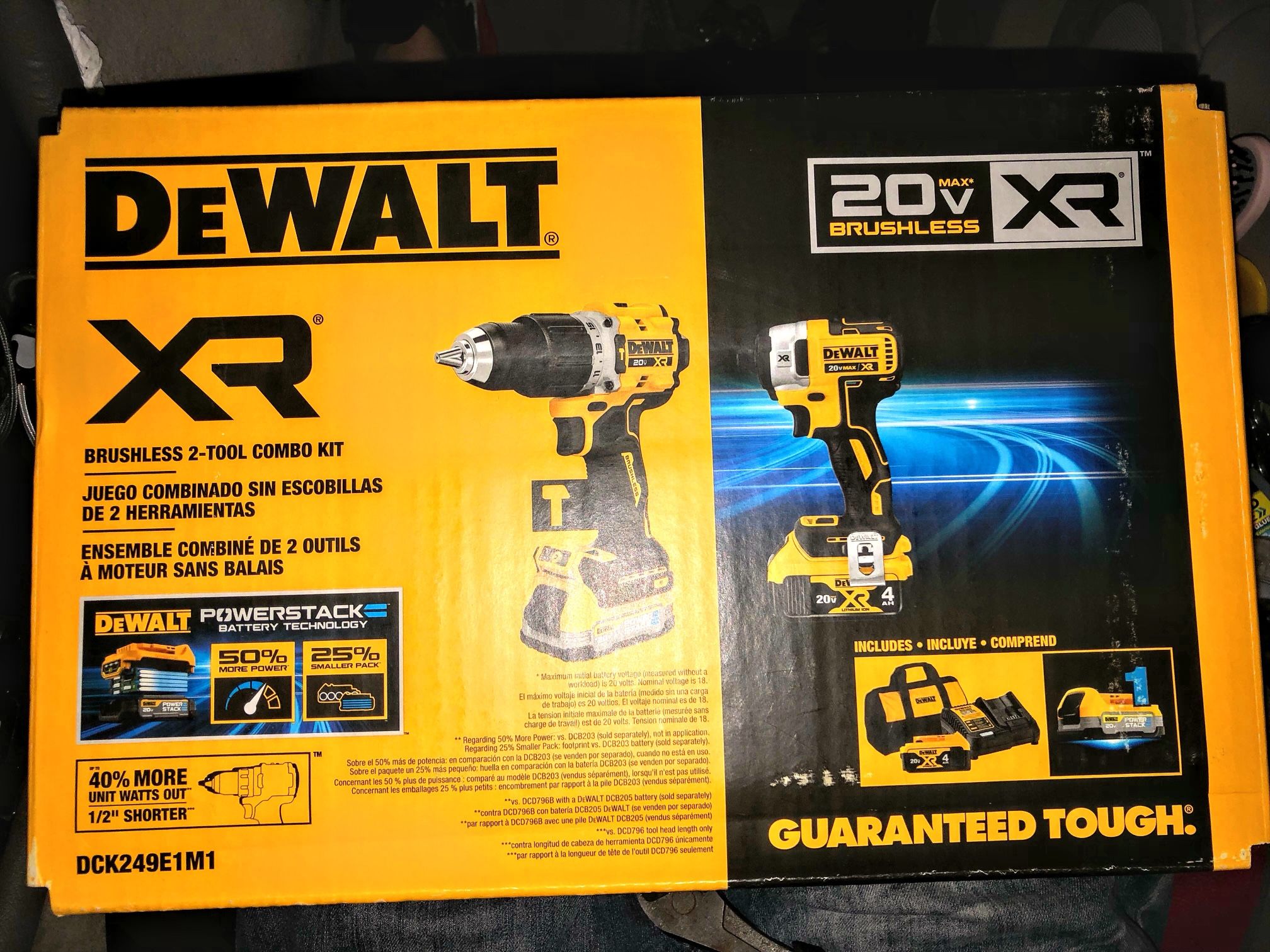 DEWALT 20V MAX XR Lithium-Ion Cordless 2-Tool Combo Kit with 4.0 Ah and 1.7 Ah Batteries and Charger