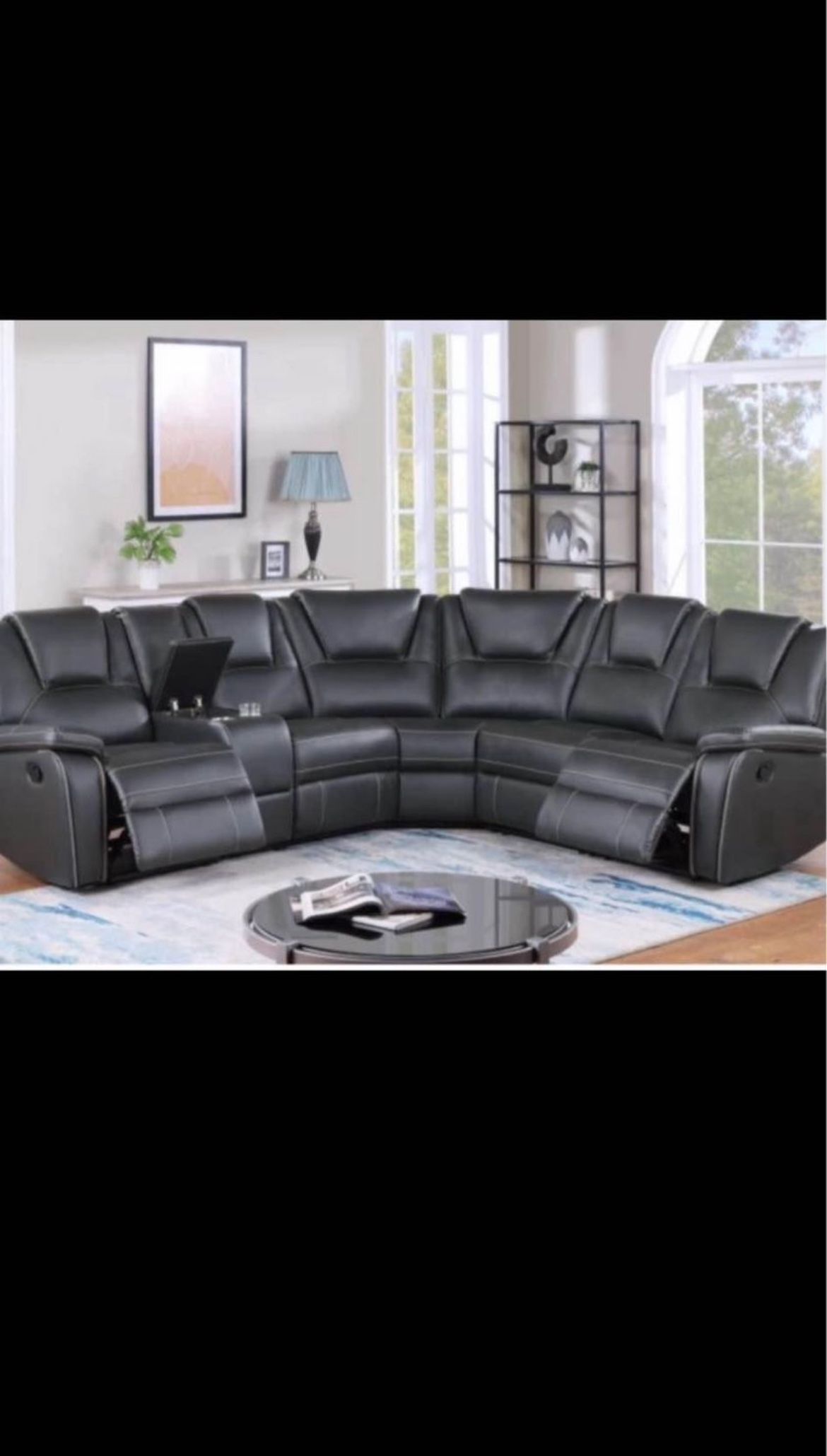 BEST DEAL! NEW LEATHER RECLINER SOFA SECTIONAL 