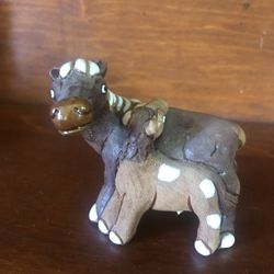 Thrown Miniature Mare And Foal . Whimsical