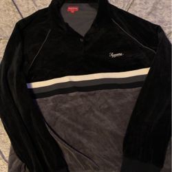 Supreme Stripe Velour Raglan L