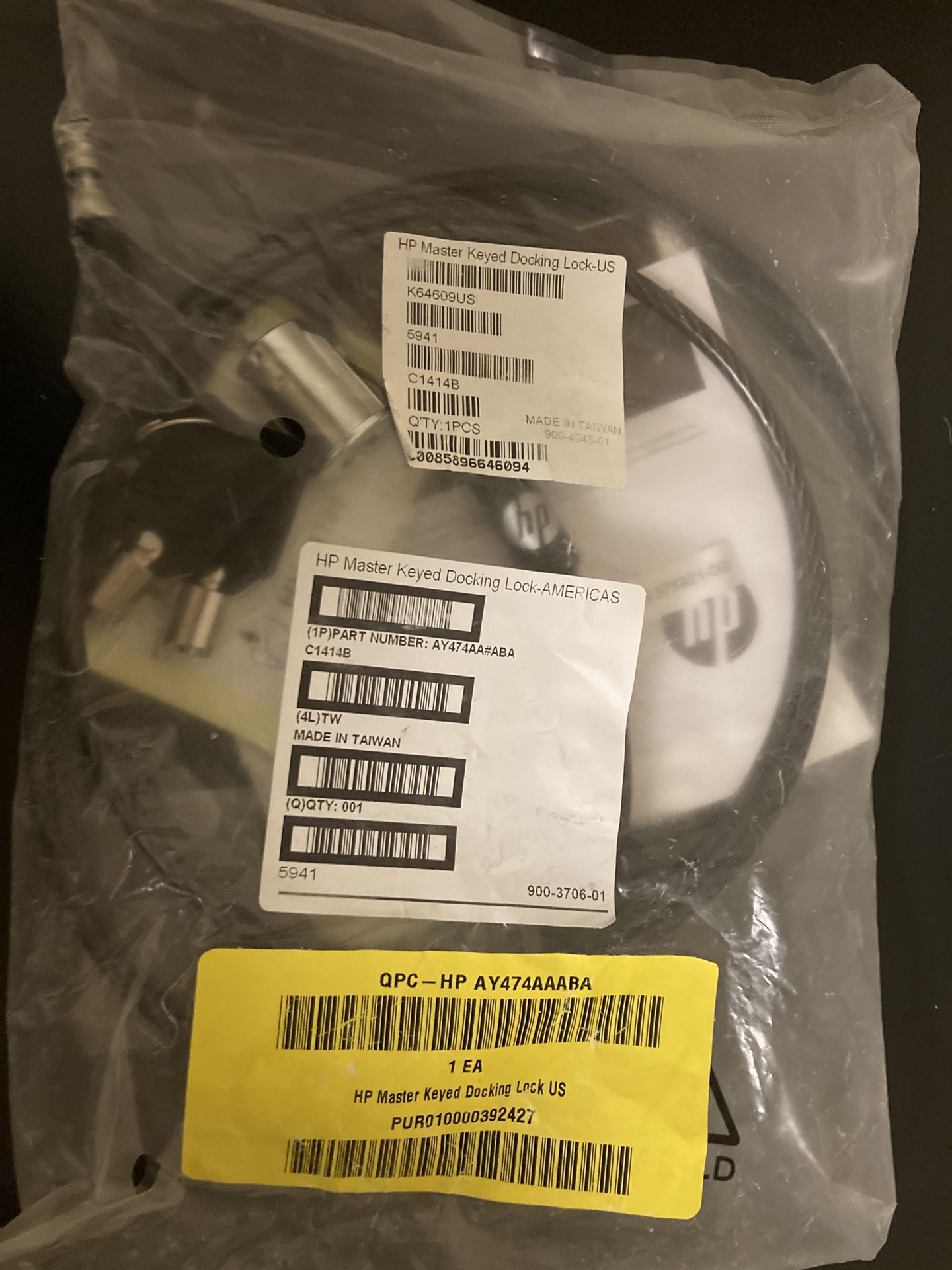 HP Master Keyed Docking Lock(For laptops).