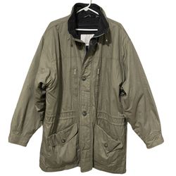 London Fog Green Khaki All Weather Wool Lined Field Jacket