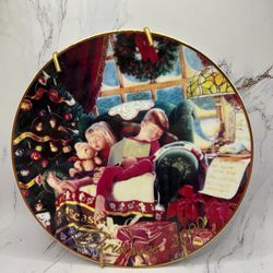 Vintage Avon Christmas 1997 Plate Heavenly Dreams With 22K Gold Trim