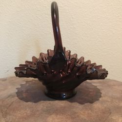 Vintage Amethyst Glass Basket