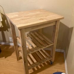 Wooden kitchen cart from IKEA