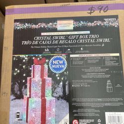 Crystal Swirl Gift Box Trio Yard Decor