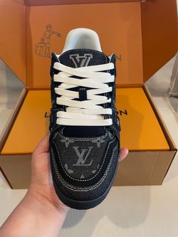 Black Denim LV Trainers