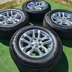 BRAND NEW CHEVY SILVERADO/ GMC SIERRA WHEELS WITH NEW MICHELIN TIRES 265/65R18