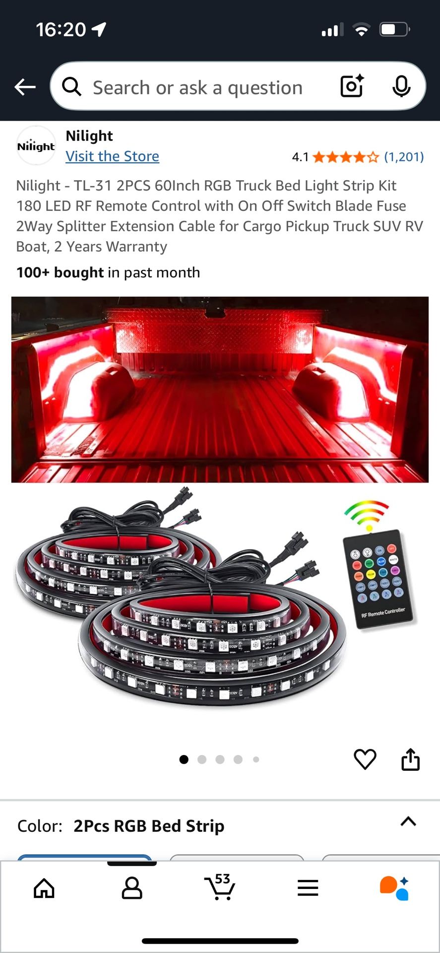 Truck Bed RGB LED Light Kit
