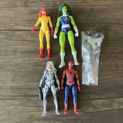 Hasbro Marvel Legends Spider-Man She-Hulk Firestar Silver Sable Figure Toy Lot