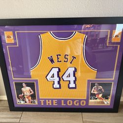 Jerry West Autographed Jersey Custom Framed 