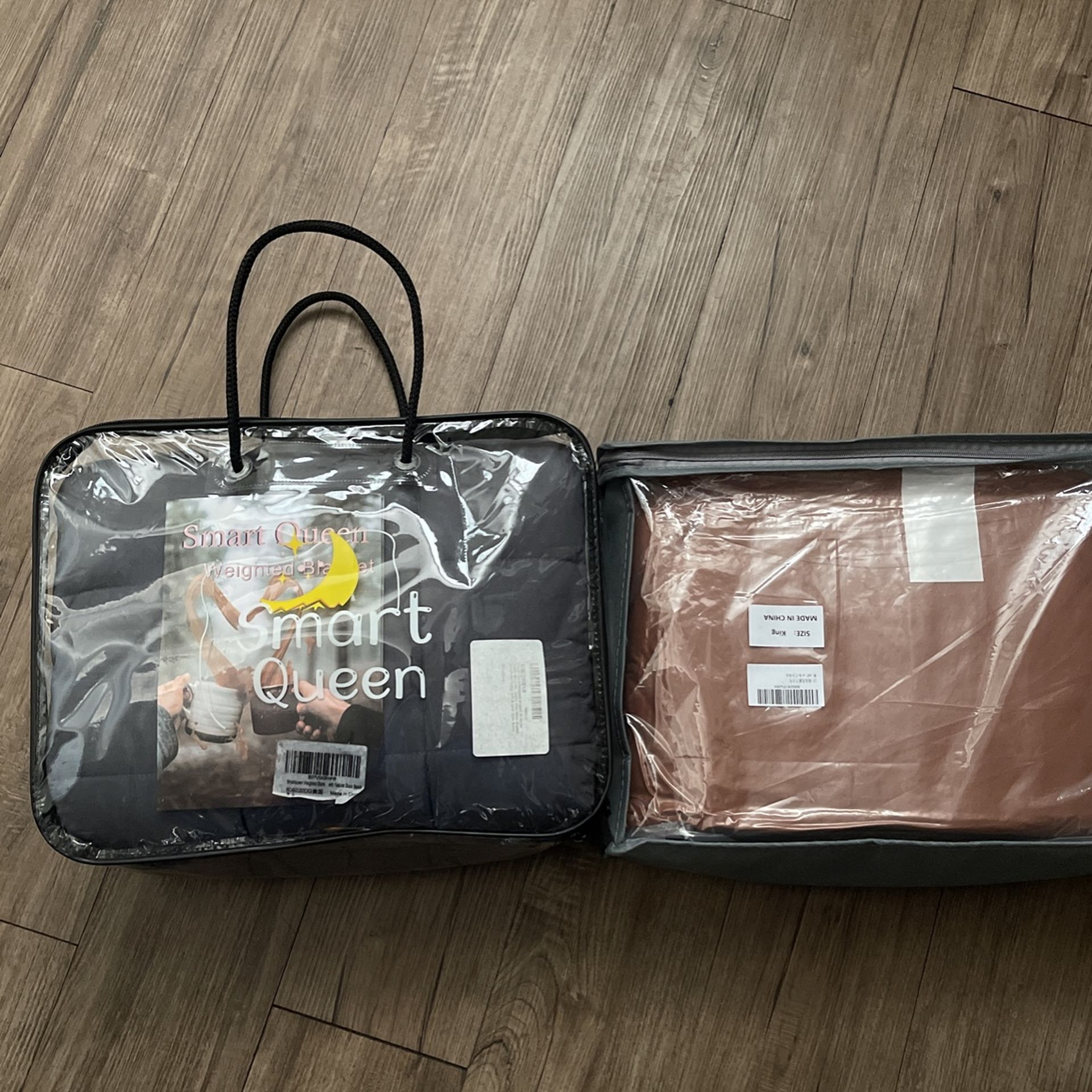 Smart Queen Weighted Blanket And Comforter Set For King Size Bed