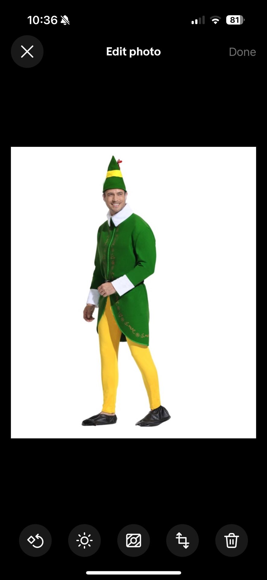 Buddy Elf Costume - Christmas Elf Costume for men Adult Size medium(3 Pc Set) New with sample tags. Includes, jacket, pants, hat, green/yellow, adult