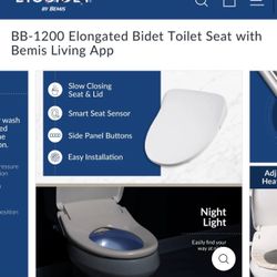 Smart Bio Bidet Elongated Heated Seat Dryer Sensor App Toilet  