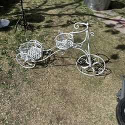 Metal Bike/plant Holder 26” At Highest Point, 47” Across