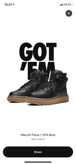 Nike Air Force 1 Gore-Tex Boot Black Size 9