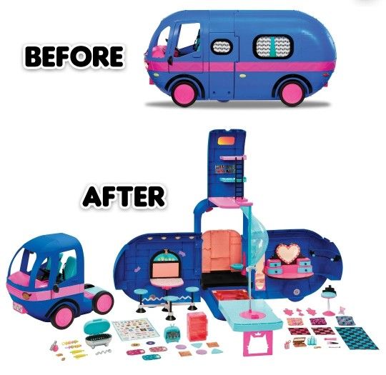 L.O.L. Surprise! O.M.G. 4-in-1 Glamper Fashion Camper with 55+ Surprises (Electric Blue)