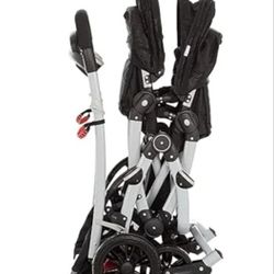 Dream On Me Track Tandem Double Umbrella Stroller with Canopy, Black