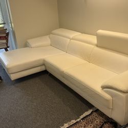 Free Sectional Leather Couch: Two Piece white Sofa