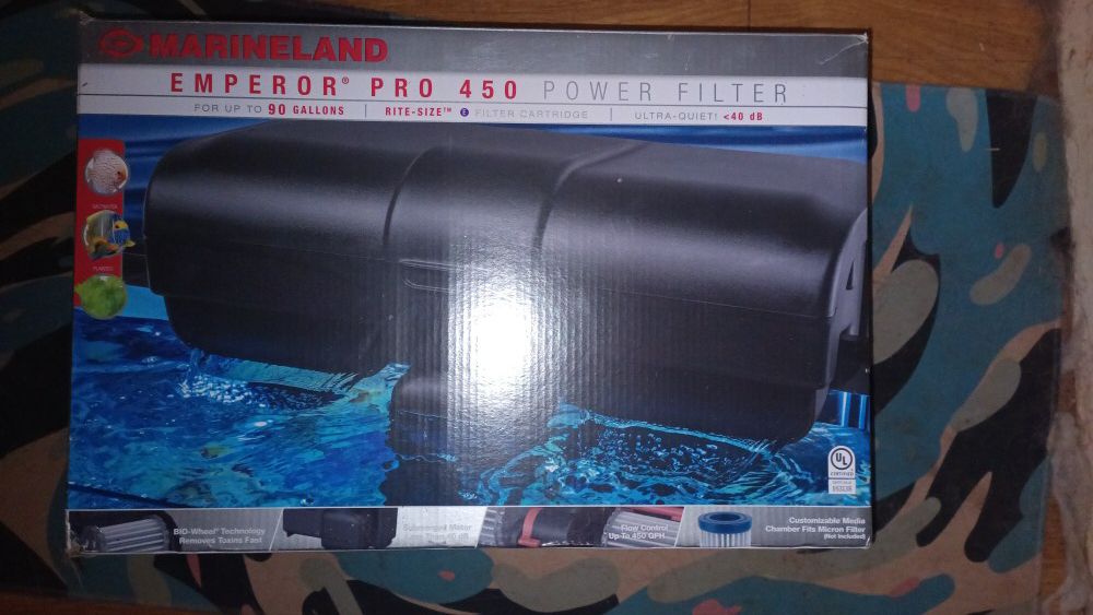 Marineland Emperor pro 450 90 Gallon HOB aquarium Tank Filter