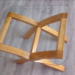 Glass top End table, mid century modern