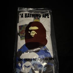 BAPE Color Camo By Bathing Tee shirt white/blue NEXT DAY SHIPPING SIZE S