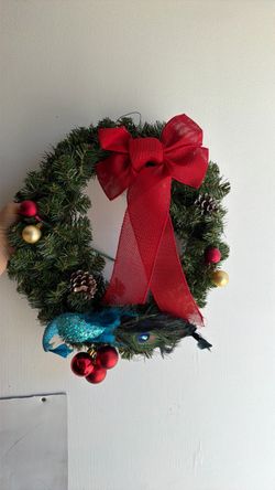 Artificial Christmas wreath, $14