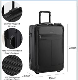Hand Luggage with Built-in TSA Lock, 2 in 1 2 Wheels Clothes Bag for Men and Women, Business Travel, Suitcase with Built-in Garment Bag with Wheels, B