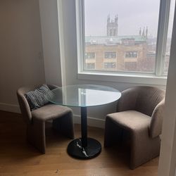 Glass table + chairs