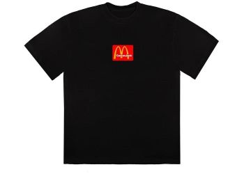 Travis Scott x McDonalds Cactus Jack Sesame II Tee Black/Red Mens L FW20 New