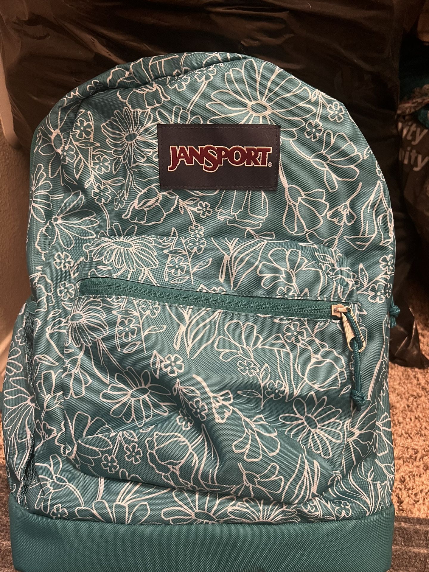 JanSport Big Break Insulated Lunch Bag - Small Soft-Sided Cooler Ideal for Class, Work, or Meal Prep, Delightful Daisies Green
