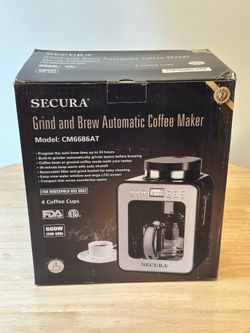SECURA Grind & Brew Automatic Coffee Maker - Brand New, Never Used!