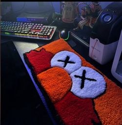 Custom handmade Kaws Elmo Keyboard rug