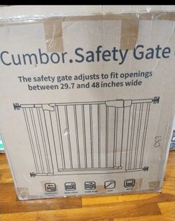NEW IN BOX-Cumbor 29.7-48" Baby Gate for Stairs, Mom's Choice Awards Winner-Dog Gates for Doorways, Auto Close Safety Pet Gate for Dogs Indoor, Easy I