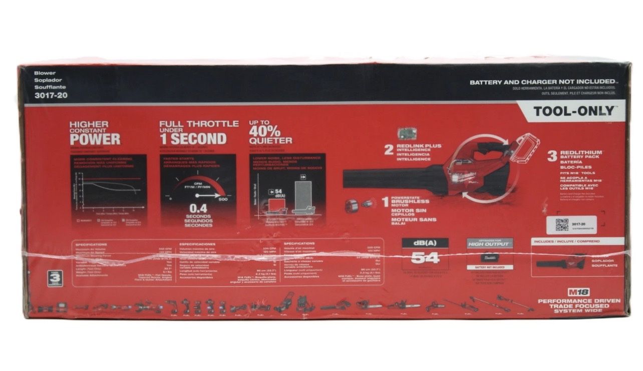 Milwaukee M18 FUEL 120 MPH 500 CFM Cordless Blower Tool Only Model 3017 20