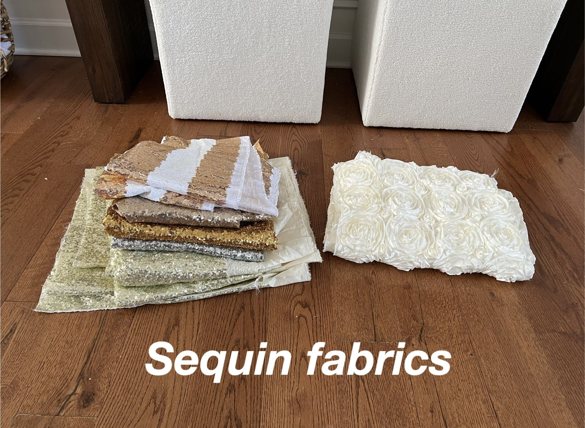 Left Over Sequin Fabrics And More. Good For Few Table Runners