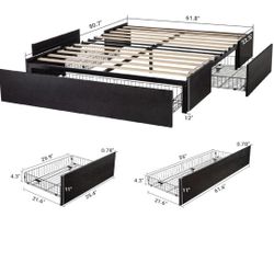 Queen Bed Frame With Drawer