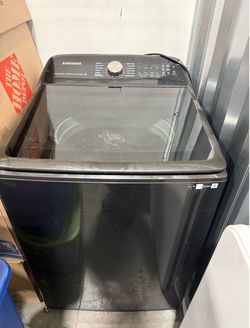 Samsung - 5.2 Cu. Ft. High-Efficiency Smart Top Load Washer smart with Super Speed Wash - Brushed Black